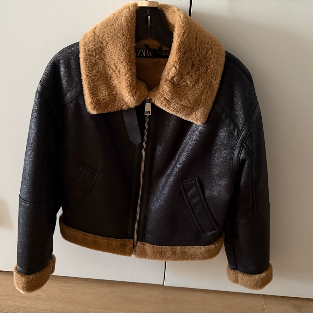 Zara Tan Shearling Jacket
